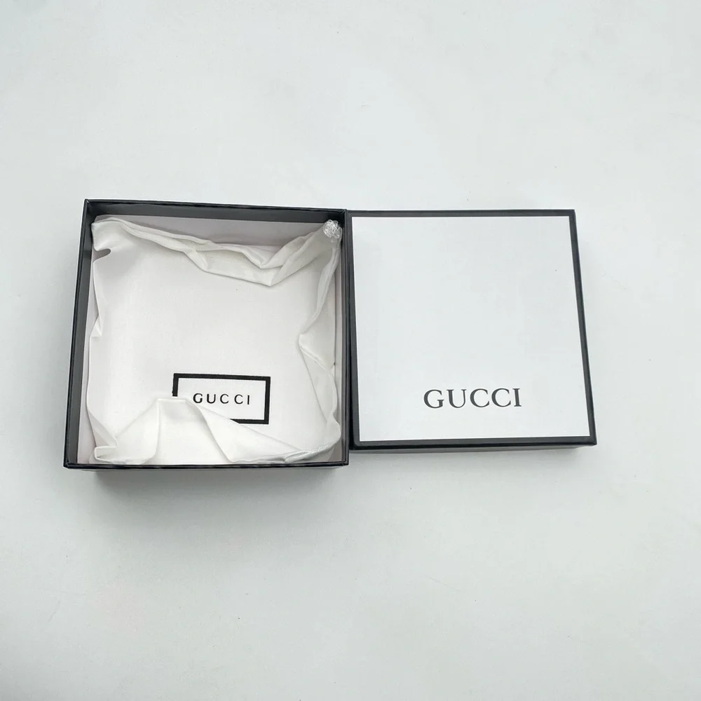 Gucci Black Leather Rhinestone Crystal GG Marmont Buckle Belt 110 XL W/ Box - Picture 4 of 14